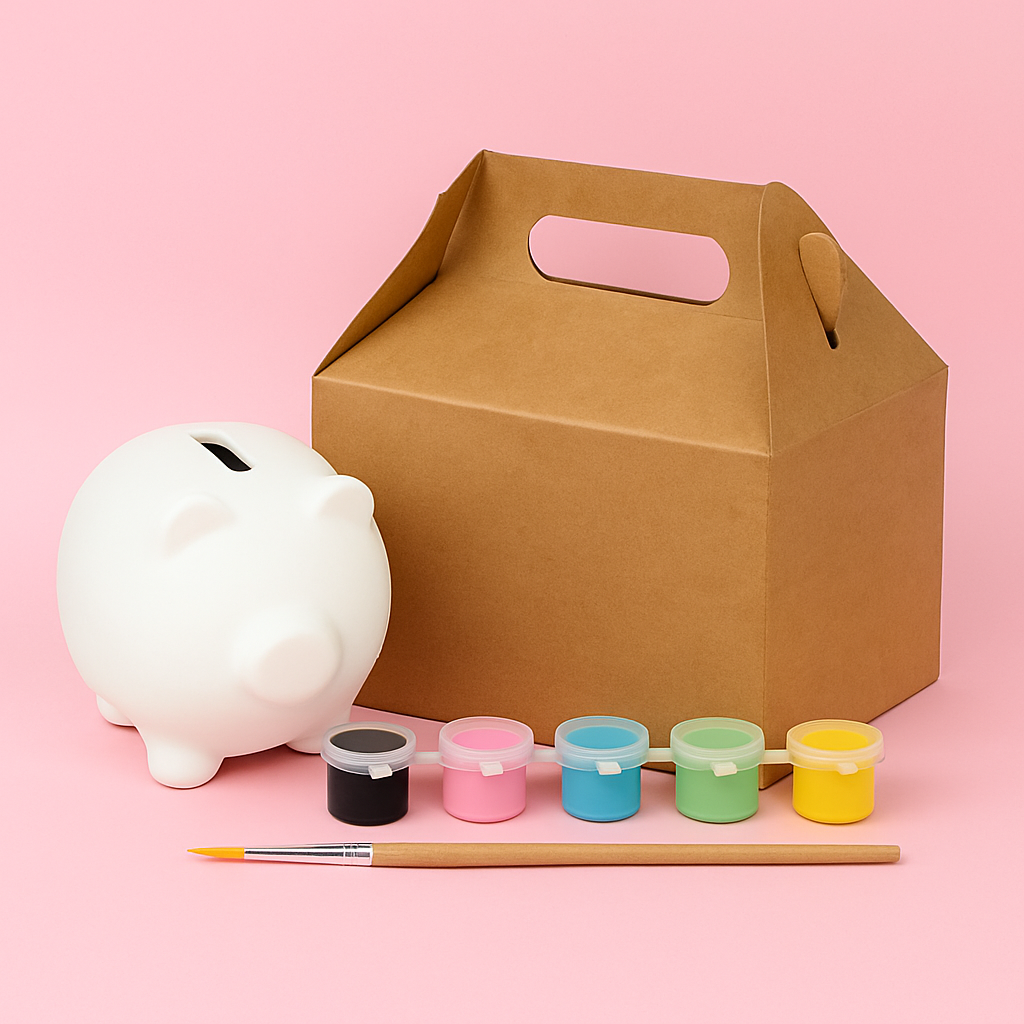 Marranito alcancía para mujer, kit de pintura y ahorro