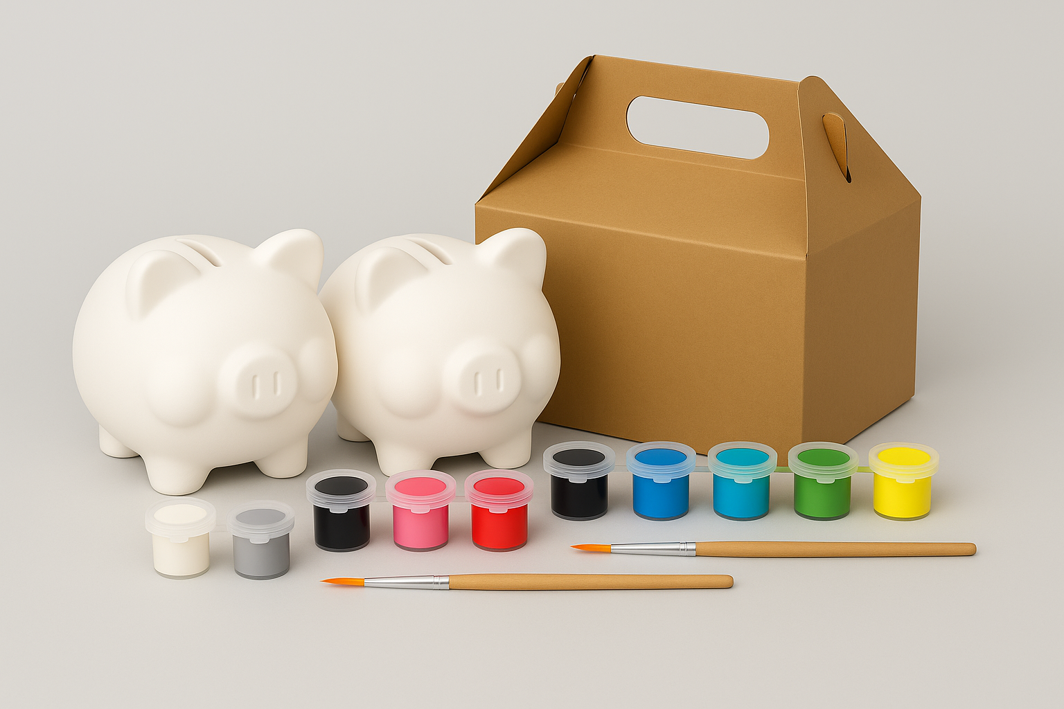 Pareja de marranitos alcancía, kit de ahorro y pintura - Image 6